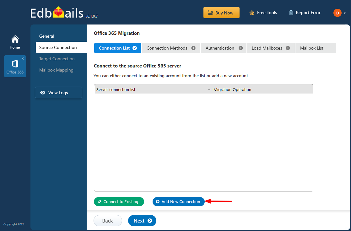 screenshot of EdbMails Office 365 Migration Software